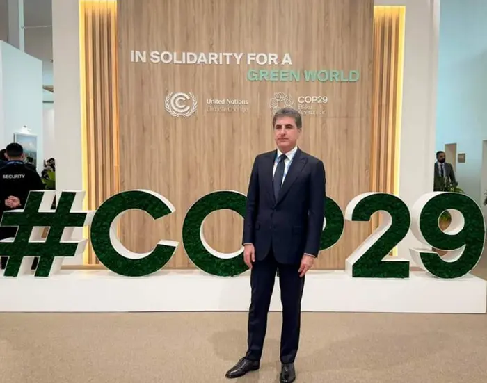 نێچیرڤان بارزانی سه‌رۆكی هه‌رێمی كوردستان لە باكوو وە په‌یامێكی ڕاگەیاند