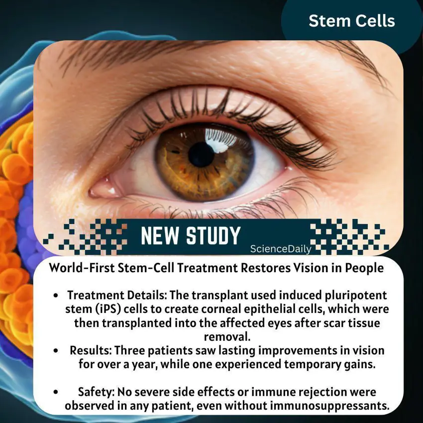 بۆ یەکەم جار لە جیهان : ژاپۆنییەکان توانیان بە چاندنی خانە بنەڕەتییەکان بینایی ٣ کەس بگەڕێننەوە