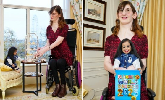 Dünya'nin en uzun ve en kisa kadinlari bir araya geldi