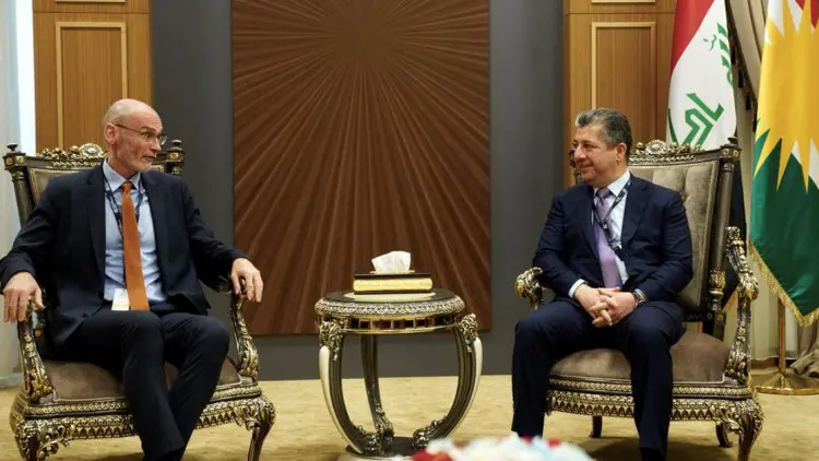 Basbakan Barzani, Ingiltere’nin Irak Büyükelçisi Stephen Hitchen’i kabul etti