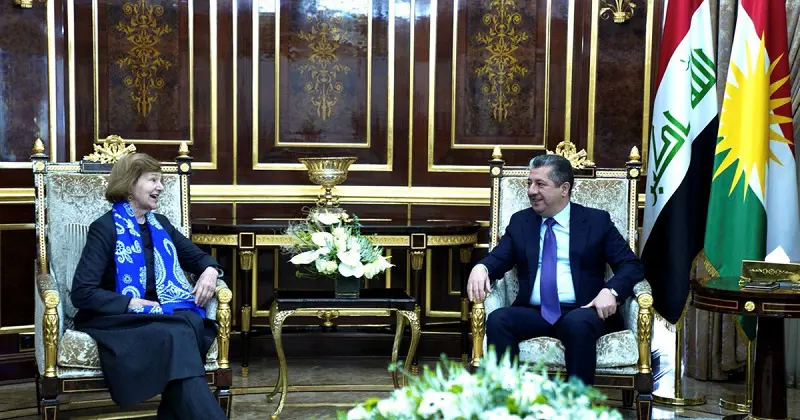 سەرۆکی حکوومەتی هەرێمی کوردستان پێشوازی لە سەرۆکی ئەنجوومەنی بازرگانی بەریتانی.عێراقی کرد