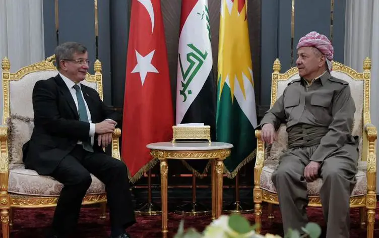 Davutoglu'dan Mesud Barzani paylasimi