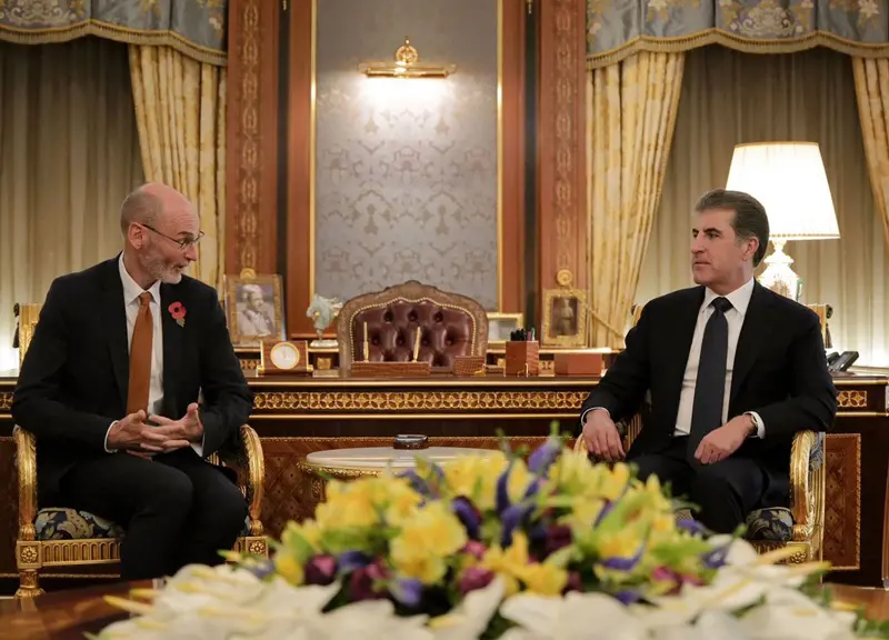 سه‌رۆكى هه‌رێمى كوردستان پێشوازی له‌ باڵیۆزى به‌ریتانیا كرد