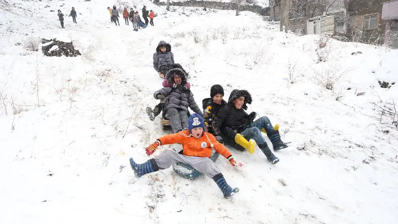 Li Wanê berf bariya û dibistan tev siba tatîl in