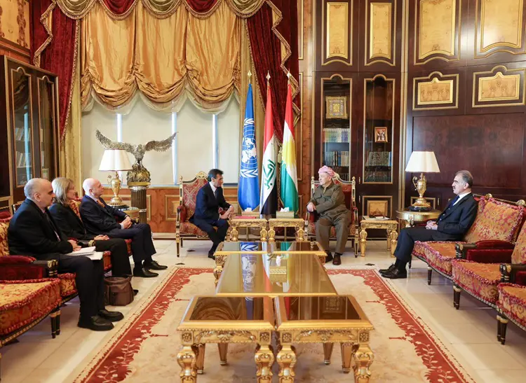 سەرۆک بارزانی پێشوازی لە نوێنەری تایبەتی سکرتێری گشتی رێکخراوی نەتەوە یەکگرتووەکان لە عێراق کرد