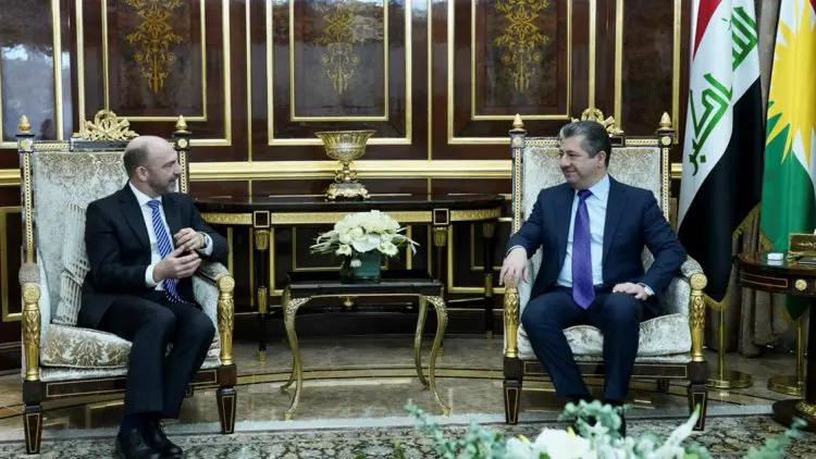 Basbakan Barzani, Belçika'nin Irak ve Ürdün Büyükelçisi Dickschen’i kabul etti