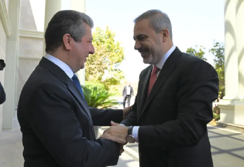 مەسروور بارزانی سەرۆکی حکوومەت نامەیەکی لە وەزیری دەرەوەی تورکیا وه‌ پێگەیشت