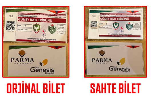 DIKKAT! Amedspor'dan taraftara sahte bilet uyarisi!