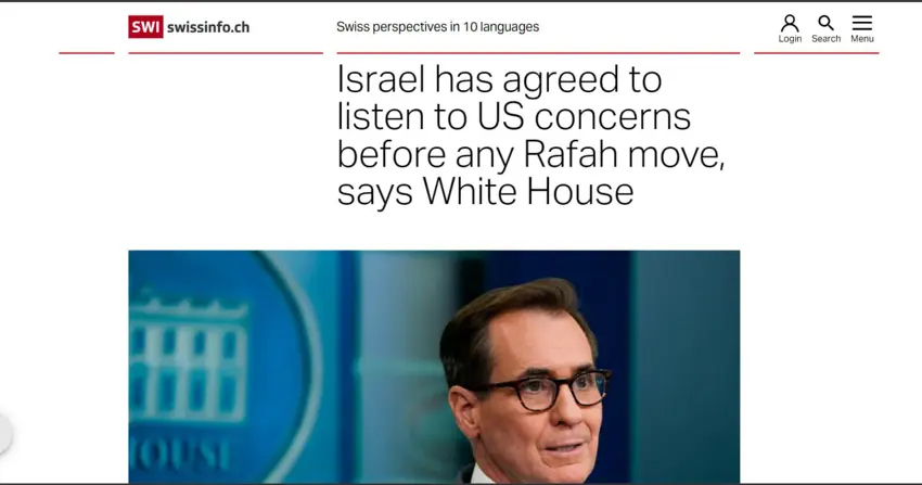 کۆشکی سپی : ئیسرائیل ڕازی بووە گوێ لە نیگەرانییەکانی ئەمریکا بگرێت پێش ئەوەی بەرەو ڕەفەح جووڵە بکات