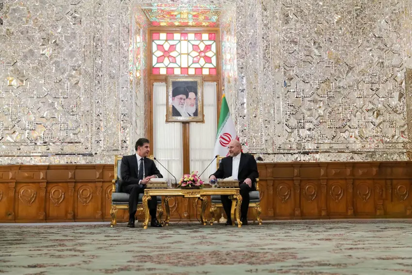 Neçirvan Barzani, Iran Parlamentosu Baskani ile bir araya geldi