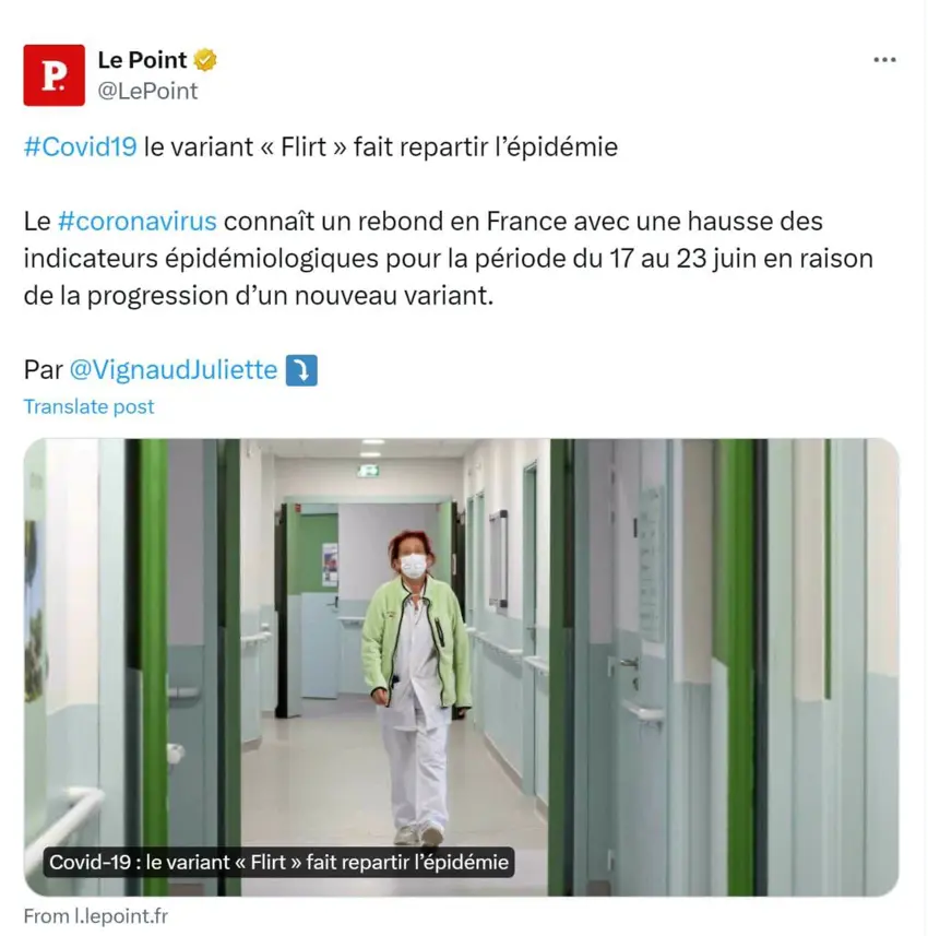 بڵاوبوونەوەی جۆرێکی نوێی ڤایرۆسی کۆرۆنا لە فەڕەنسا