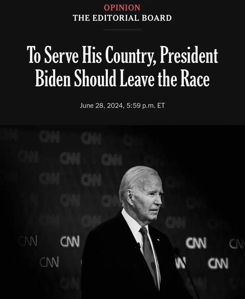 تایمز داوای کشانەوەی جۆ بایدن لە کێبڕکێی سەرۆکایەتی ئەمریکا بکشێتەوە