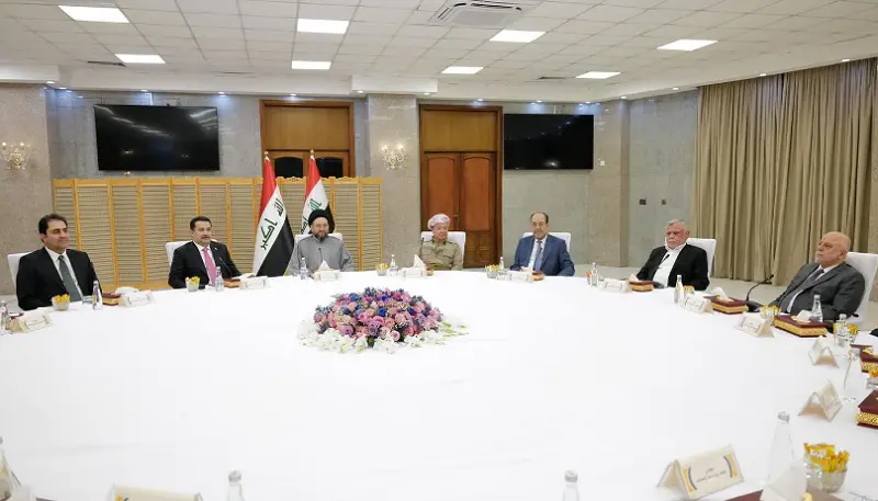 سەرۆک بارزانی لەگەڵ سەرکردەکانی چوارچێوەی هەماهەنگی كۆبووه‌وه‌