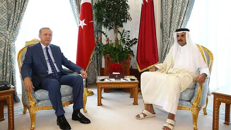Erdogan, Katar Emiri Al Sani ile görüstü