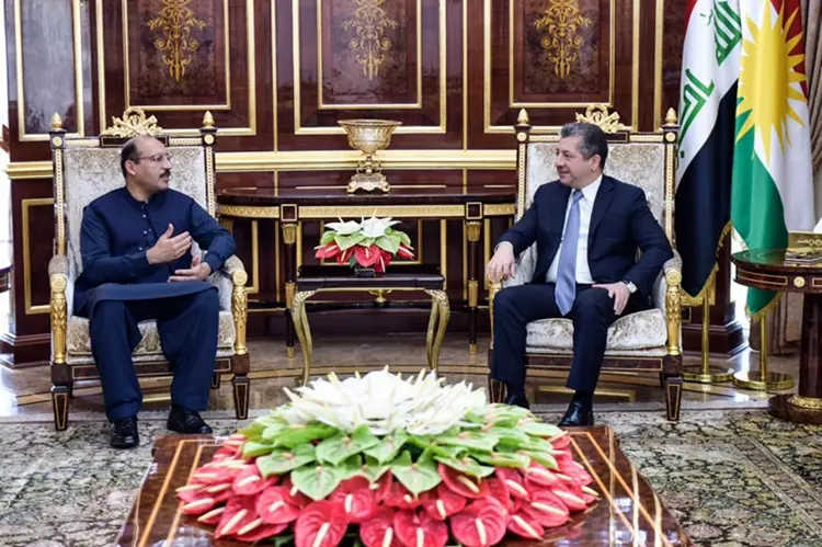 مەسروور بارزانی پێشوازی لە باڵیۆزی پاکستان کرد