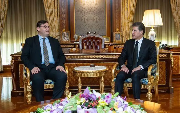 Serokê Herêma Kurdistanê Nêçîrvan Barzanî balyozê Avûstûryayê Andrea Nasi qebul kir