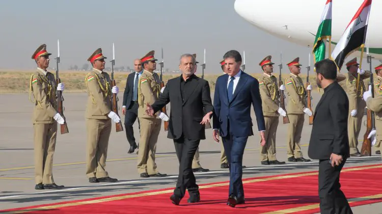 Iran Cumhurbaskani Pezeskiyan Erbil’de: Neçirvan Barzani karsiladi