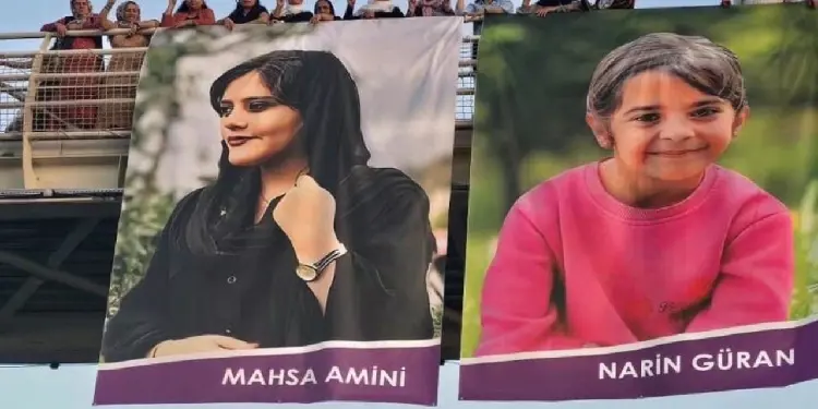 Jîna Amînî ve Narin Güran fotograflarina ‘terör propagandasi' sorusturmasi!