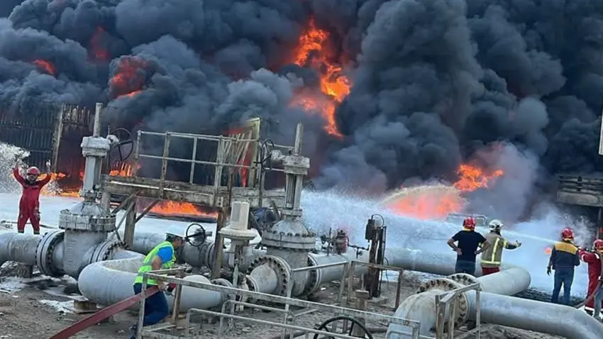 Irak’ta petrol sahasinda yangin