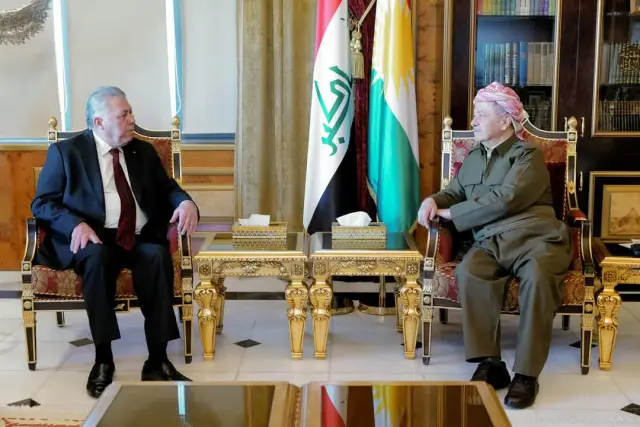 سەرۆک بارزانی لە هەولێر پێشوازی لە کونسووڵی فەڵەستین کرد