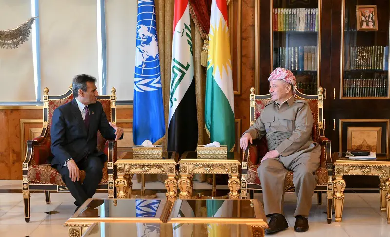 سەرۆك بارزانی پێشوازی لە نوێنەری تایبەتی سکرتێری گشتی نەتەوە یەکگرتووەکان کرد