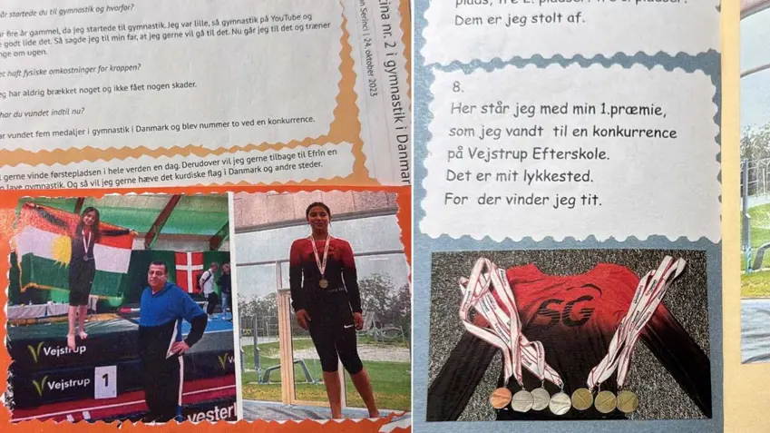 کچە وەرزشوانێکی کورد ئاڵای کوردستان دەخاتە کتێبێکی دانیمارکی یەوە