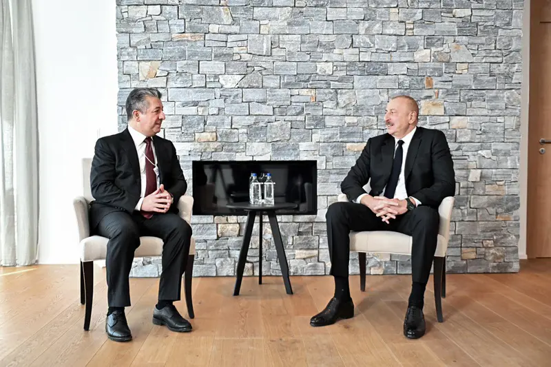 سەرۆکی حکوومەت لەگەڵ ئیلھام عەلیێڤ سەرۆککۆماری ئازەربایجان کۆبووەوە