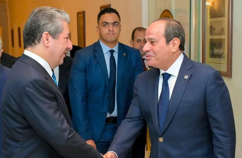 سەرۆکی حکوومەتی هەرێمی کوردستان لەگەڵ سەرکۆماری میسر کۆبووەوە