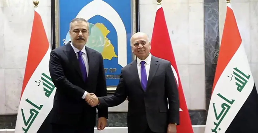 Wezîrê Derve yê Tirkiyê Hakan Fîdan li Bexdayê ji aliyê Fuad Hisên ve hate pêswazîkirin