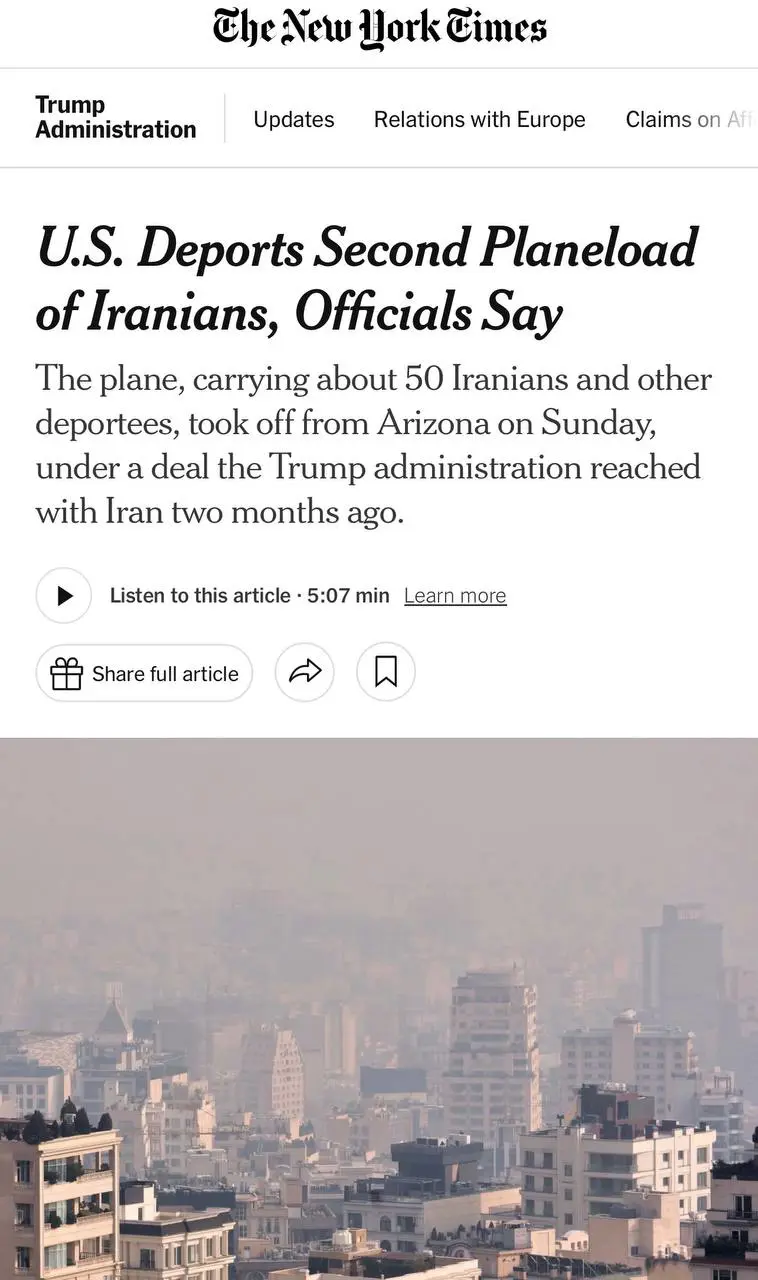 دیپۆرتکردنەوەی ٥٠ ئێرانی لەلایەن ئەمریکاوە