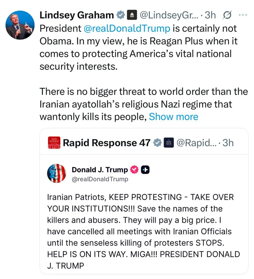 پشتگیری بەهێزی سیناتۆر گراهام بۆ بڕیارەکەی دۆناڵد ترامپ