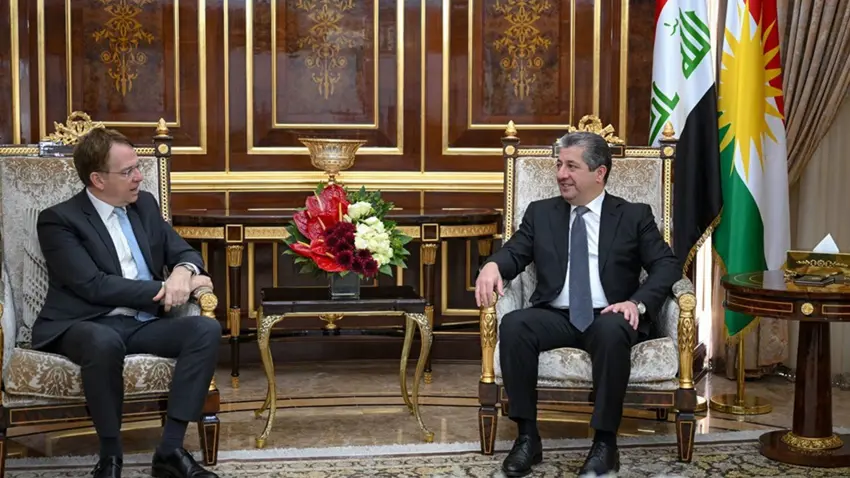 Mesrûr Barzanî pêşwazî li Patrick Durel kir