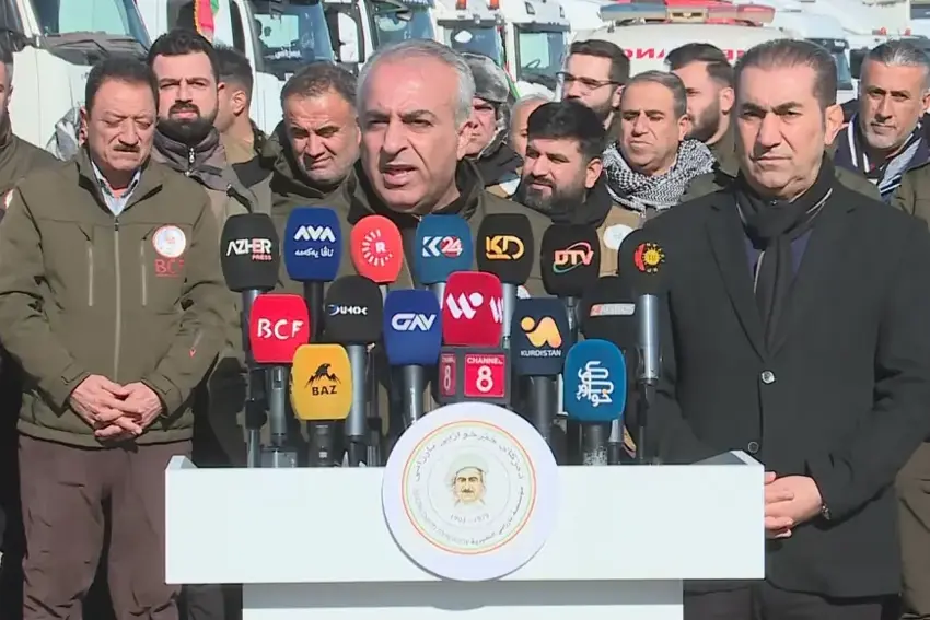 Dezgeha Barzanî karwanê herî mezin ê alîkariyê ji 67 kamyonan pêk tê şand Rojavayê Kurdistanê