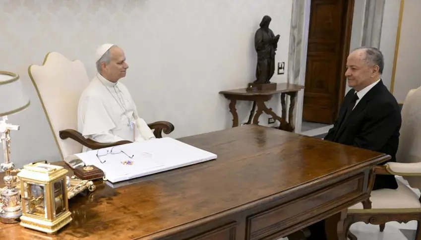 Serok Barzanî: Me ji Papa piştgirî ji bo Rojavayê Kurdistanê xwest