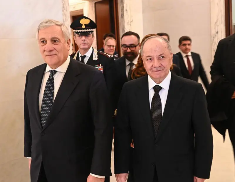 ناوەڕۆکی کۆبوونەوەی سەرۆک بارزانی لەگەڵ جێگری سەرۆک وەزیران و وەزیری دەرەوەی ئیتاڵیا