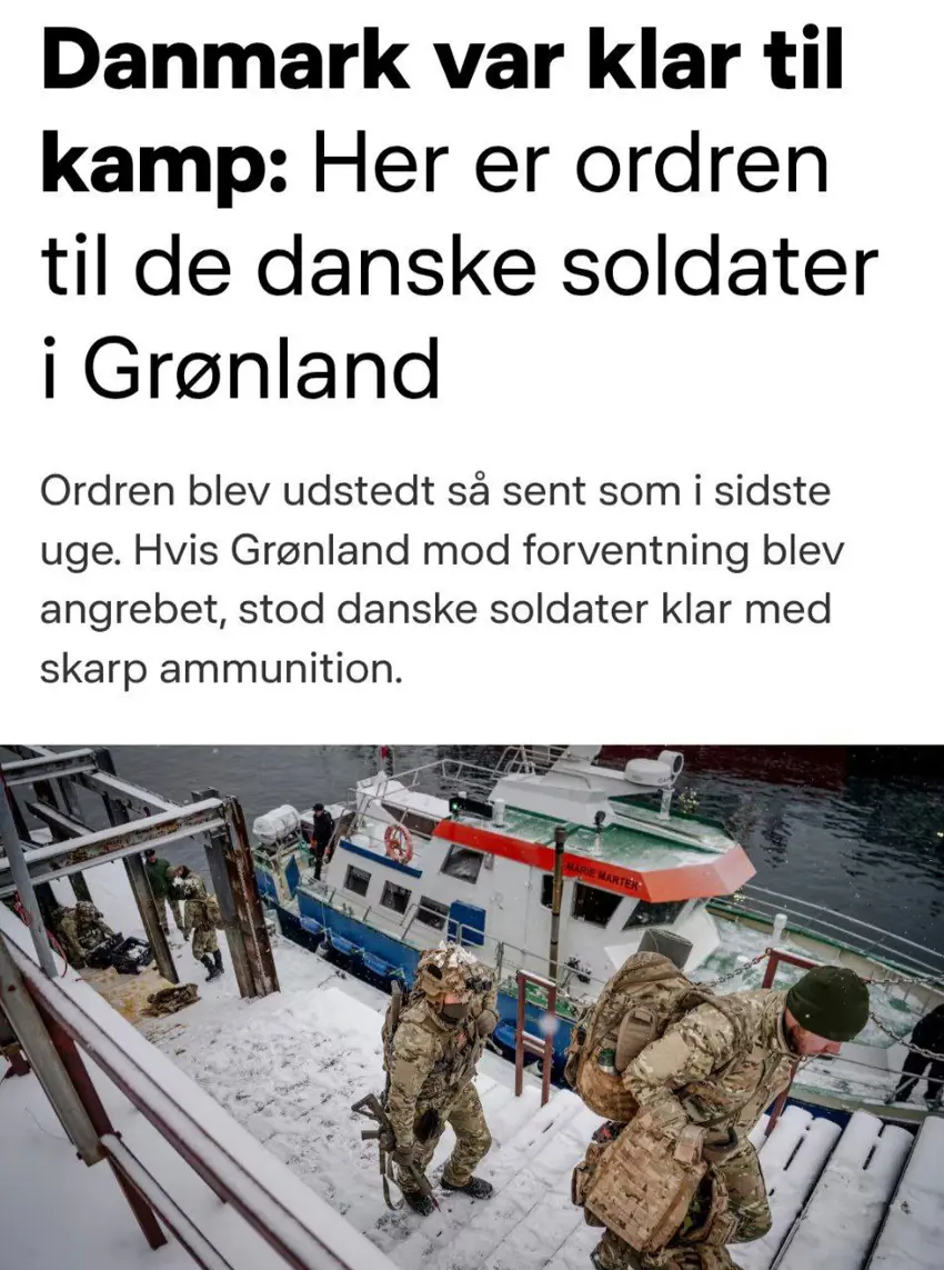 ویلایەتە یەکگرتووەکانی ئەمریکا خۆی بۆ خراپترین سیناریۆی گرینلاند ئامادە دەکات و تەقەمەنی بە سەربازەکانی لە دوورگەکەدا داوە