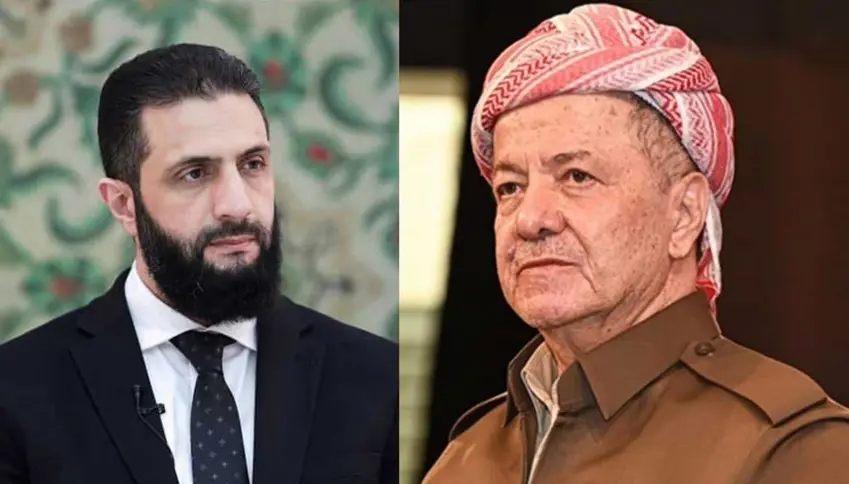 Serok Barzanî bi Ehmed Şera re lihevkirina HSD û Şamê gotûbêj kir