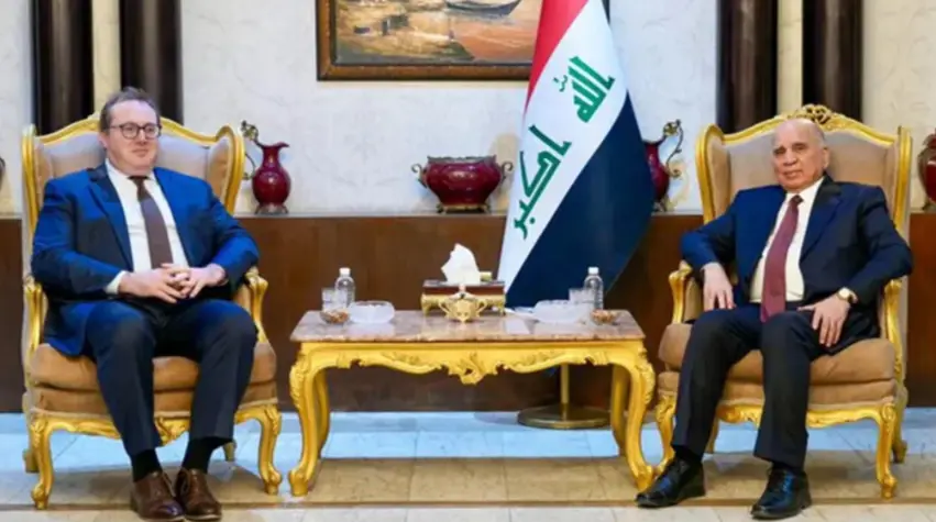 Fuad Husên û Berpirsê Karûbarên DYAyê li Bexdayê civiyan