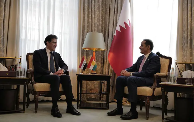 Nêçirvan Barzanî bi serokwezîrê Qatarê re civiya