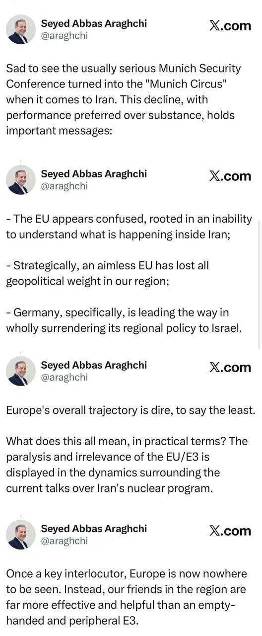 سەرلێشێواوی عێراقچی دوای دوورخستنەوەی لە میەونشن : کۆنفرانسی ئەمنیەتی گۆڕاوە بۆ "شانۆ "!