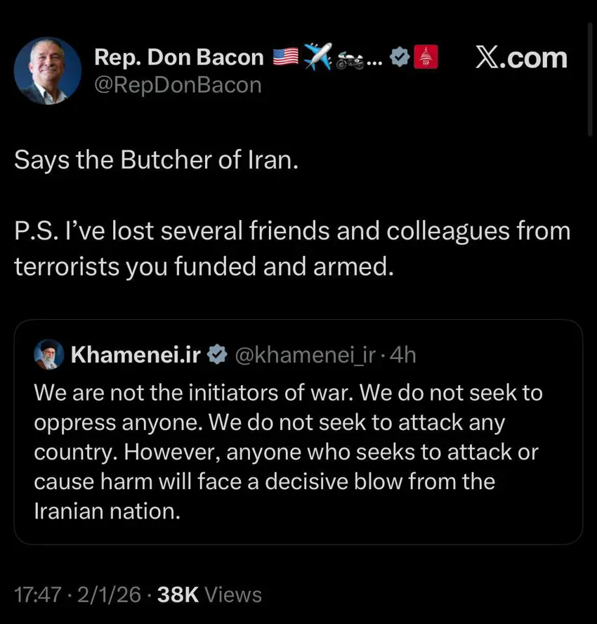 ئەندامی کۆنگرێسی ئەمریکا : خامنەیی "قەسابی ئێرانە"؛ ئەو تیرۆریستانەی کە پشتگیریان دەکات هاوڕێ و هاوکارەکانمیان کوشت