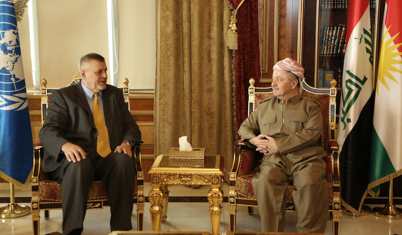 Serok Barzanî temsîlkarê Neteweyên Hevgirtî qebûl kir