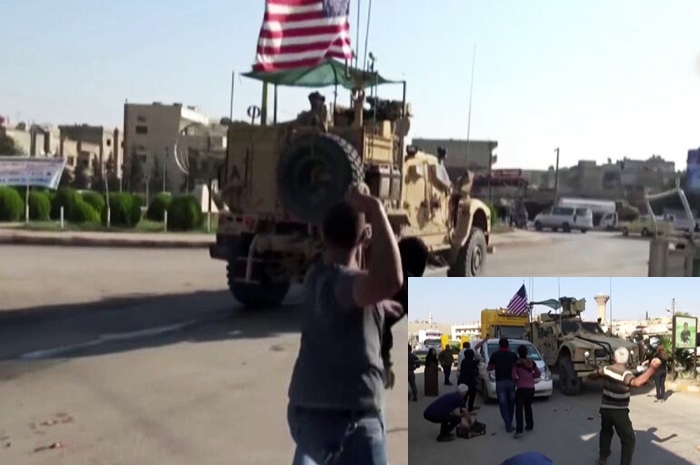 Leskerên Amerîkî derbasî Basûr bûn, li Qamislo bi keviran hatin protesto kirin