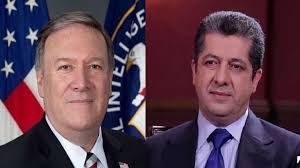 Pompeo bi rêya telefonê bi Mesrûr Barzanî re axifî