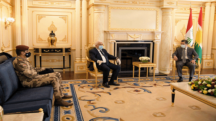 Mesrûr Barzanî bi Falih Feyaz û Ferîq Ebdulemîr re rewsa deverên Kurdistanî gotûbêj kir