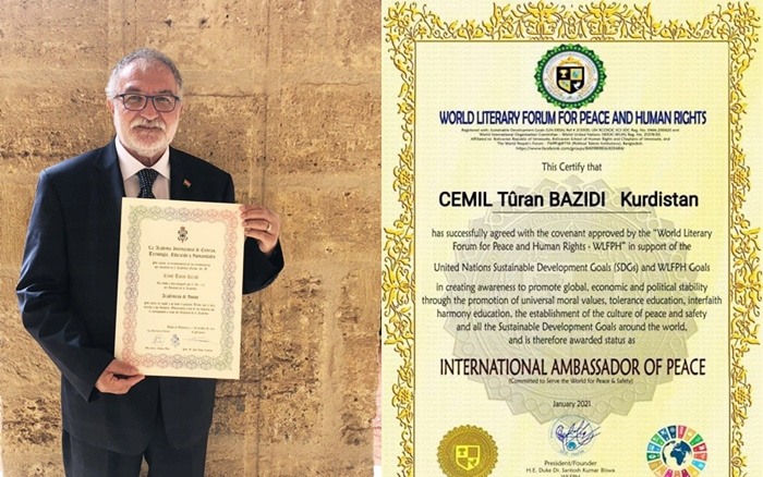 Cemîl Tûran Bazidî wek 'Sefîrê Astiyê yê Kurdistanê' hat hilbijartin