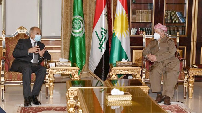 Serok Barzanî pêswazî li Sekreterê Gistî yê Komkara Erebî Ehmed Ebû El-Xeyt kir