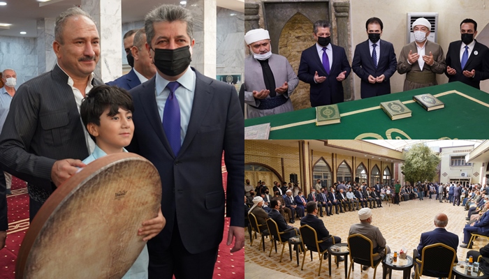 Serokwezîr Barzanî li mizgefta Sêxê Çolî besdarî merasîma Mewlûda Pêxemberê Îslamê bû