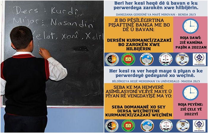 Baroyên Bakurê Kurdistanê bang li dê û bavan kirin: Ji bo zarokên xwe dersa kurdî hilbijêrin!