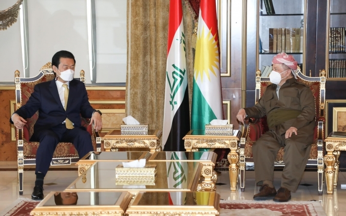 Konsulê Koreya Basûr xatir ji Serok Barzanî xwest: Bi naskirina çanda Kurdistanê kêfxwes im!